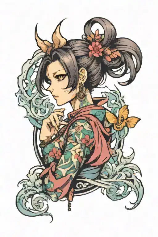 anime charactes  tattoo design idea