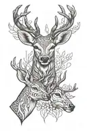 matching browning deer heads together and inside tattoo design idea
