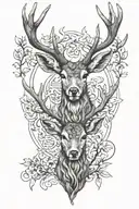 matching browning deer heads together and inside tattoo design idea