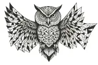 owl flying tattoo design idea