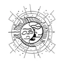 Sun and Moon tattoo design idea