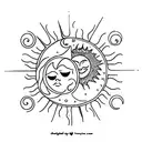 Sun and Moon tattoo design idea