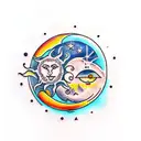 Sun and Moon tattoo design idea