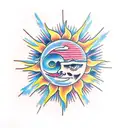 Sun and Moon tattoo design idea