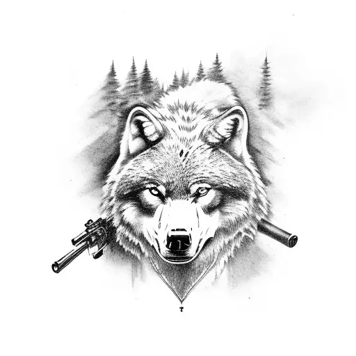 Wolf, bear, freedom, family, god, guns, nn tattoo design idea
