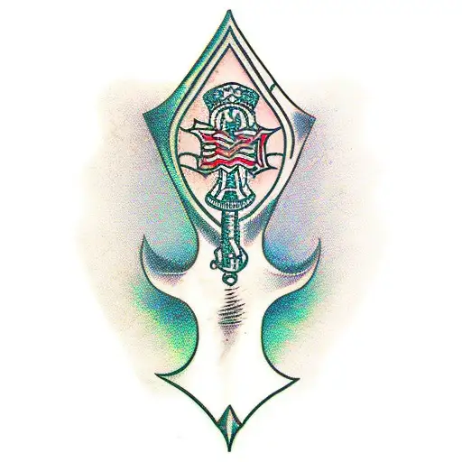 dagger with a banner tattoo design idea