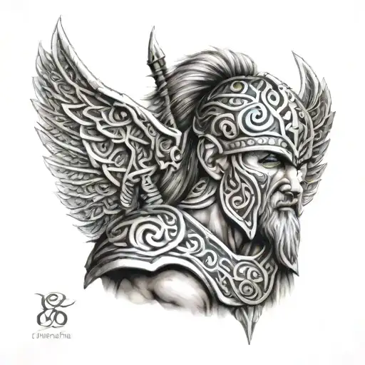 Celtic warrior cute tattoo design idea