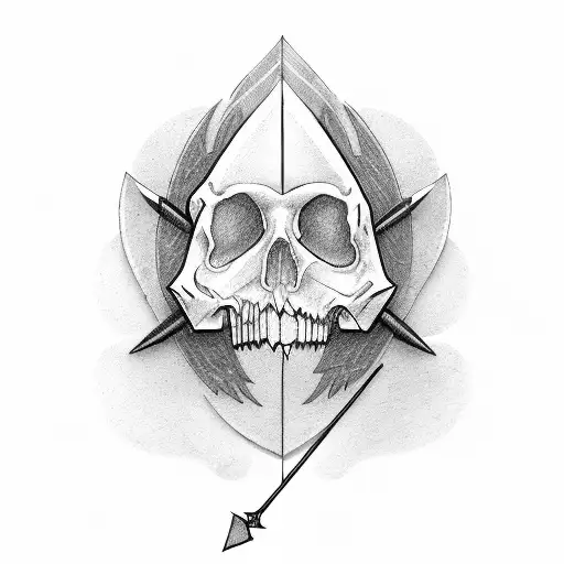 angle wing with the word " IMPOSSIBLE" and a arrow that cut through the letters I and M tattoo design idea