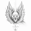 angle wing with the word " IMPOSSIBLE" tattoo design idea