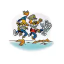 A traditional tattoo of Scrooge McDuck's nephews enjoying a motorcycle adventure tattoo design idea
