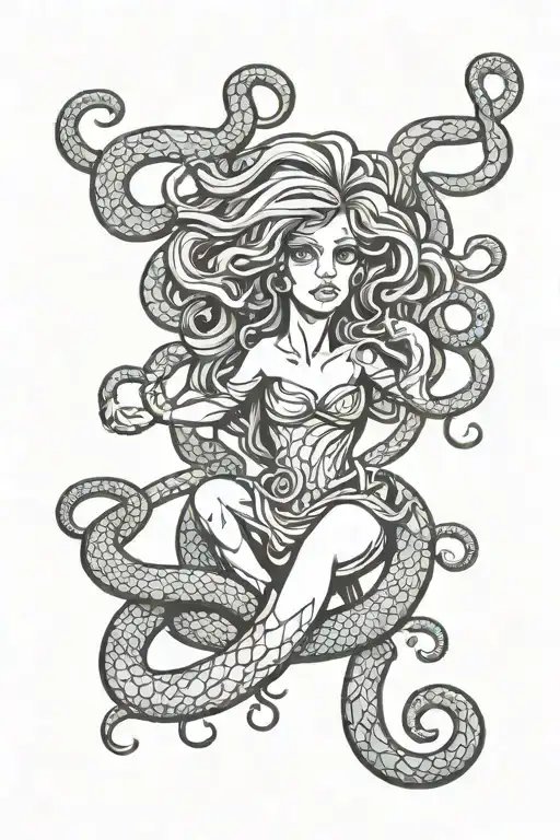 medusa full body tattoo design idea