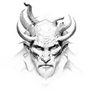 god vs devil tattoo design idea