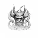 god vs devil tattoo design idea