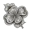 four leaf clover penny coin inside dice tattoo design idea