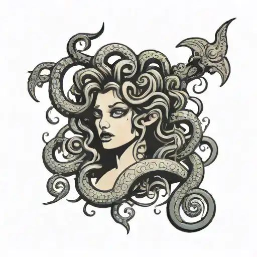 gothic medusa  tattoo design idea