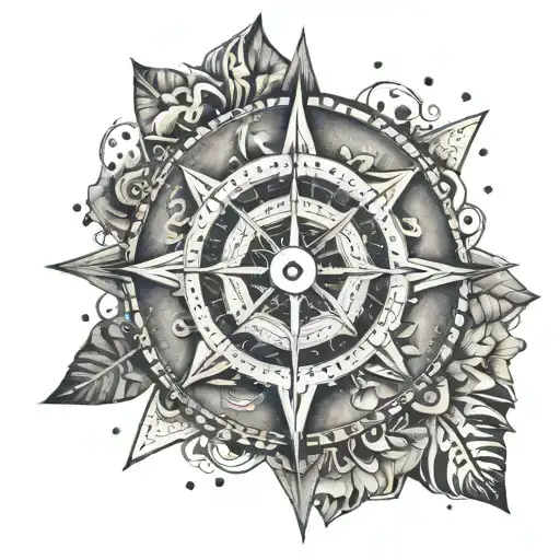 Incorporate a compass rose surrounded by different animal tracks (lion, elephant, zebra) in a dotwork style to represent a love for both animals and traveling tattoo design idea