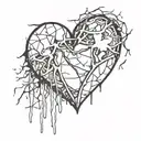 broken heart tattoo design idea