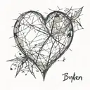 broken heart tattoo design idea