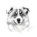 border collie puppy tattoo design idea