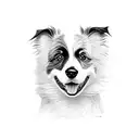 border collie puppy tattoo design idea