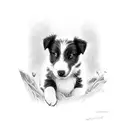 border collie puppy tattoo design idea