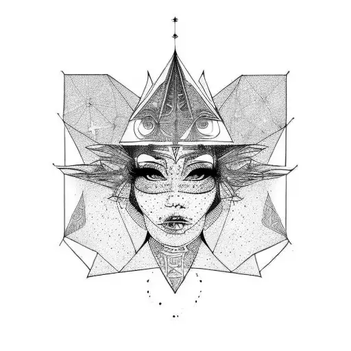 Cosmic High Priestess tattoo design idea