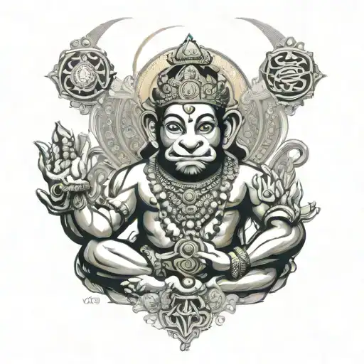 hanuman chalisa lines tattoo tattoo design idea
