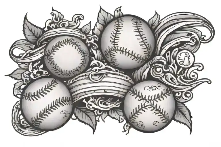 baseball seams tattoo design idea