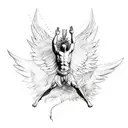 Concept tattoo with the creation and fall of Icarus tattoo design idea