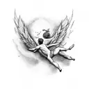 Concept tattoo with the creation and fall of Icarus tattoo design idea