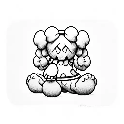 kaws companion with 4 king cards and the words bet on me below  tattoo design idea