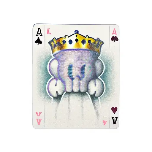 kaws companion with 4 king cards and the words bet on me below  tattoo design idea
