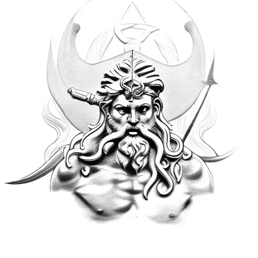 Poseidon and Zeus tattoo design idea