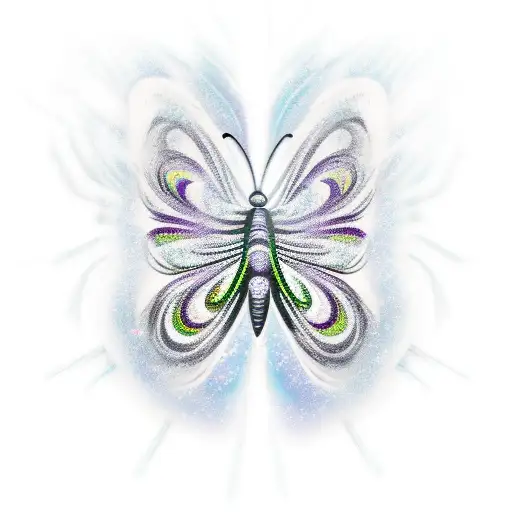 butterfly with a vanishing wind like The Thanos effect tattoo design idea