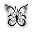mariposa con la desvaneciéndose  tattoo design idea