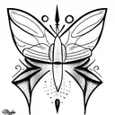 mariposa con la desvaneciéndose  tattoo design idea