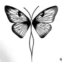 mariposa con la desvaneciéndose  tattoo design idea
