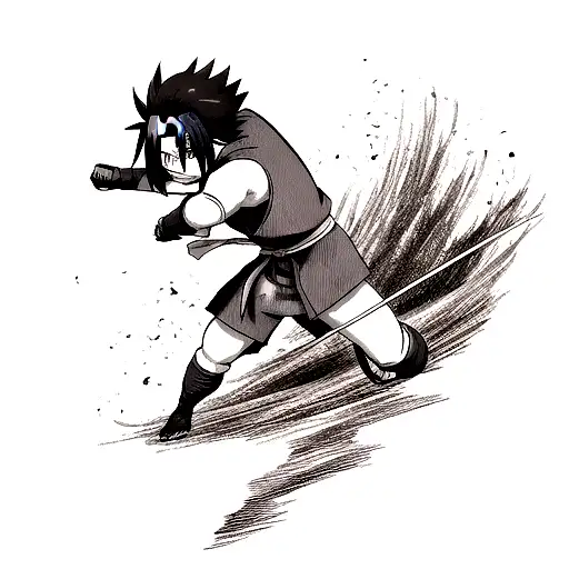 sasuke fighting tattoo design idea