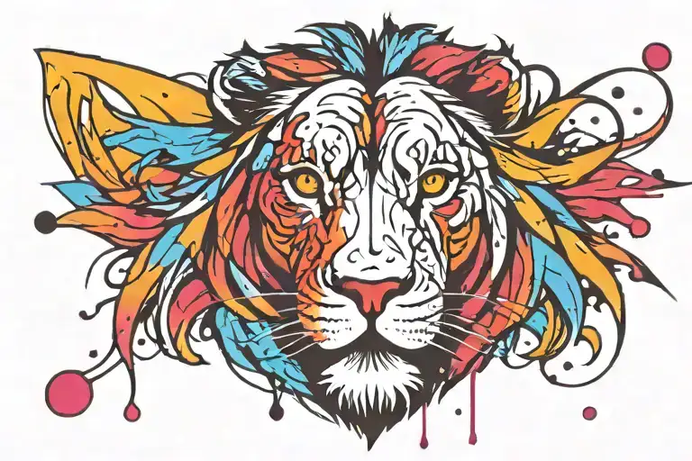 Lion head with tear drop  tattoo design idea