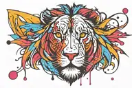 Lion head with tear drop  tattoo design idea