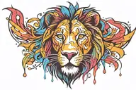 Lion head with tear drop  tattoo design idea