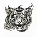tiger and dragon tattoo design idea