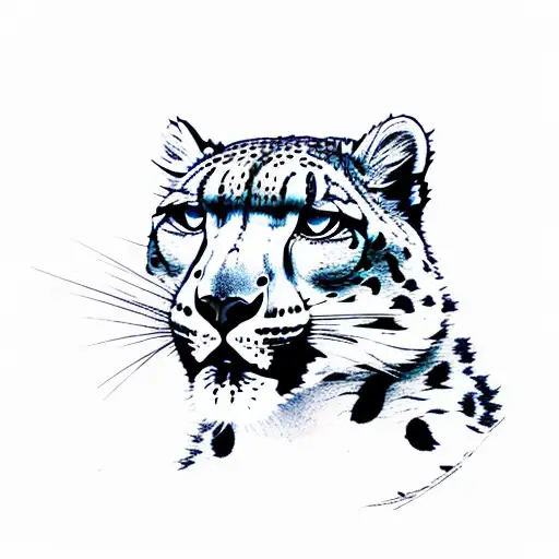 snow leopard  tattoo design idea