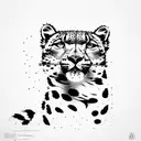 snow leopard  tattoo design idea