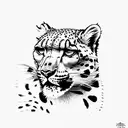 snow leopard  tattoo design idea