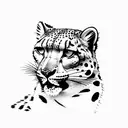 snow leopard  tattoo design idea