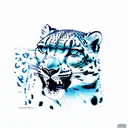 snow leopard  tattoo design idea