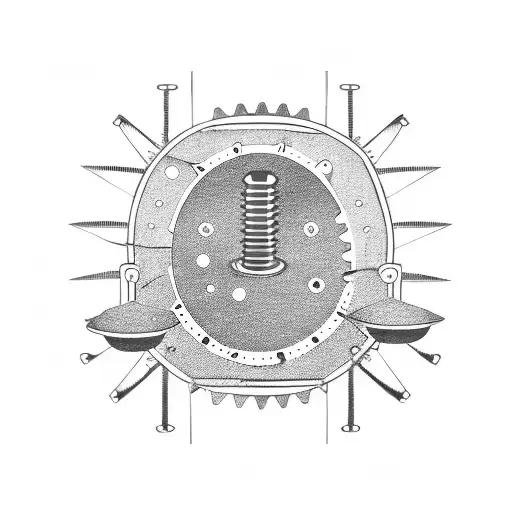 A cooking utensil with gears and cogs inspired by Japanese design tattoo design idea