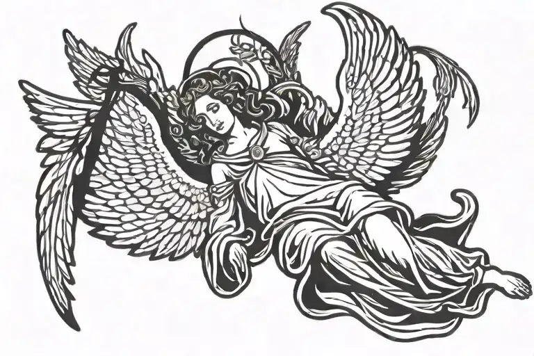 A biblically accurate angel   tattoo design idea
