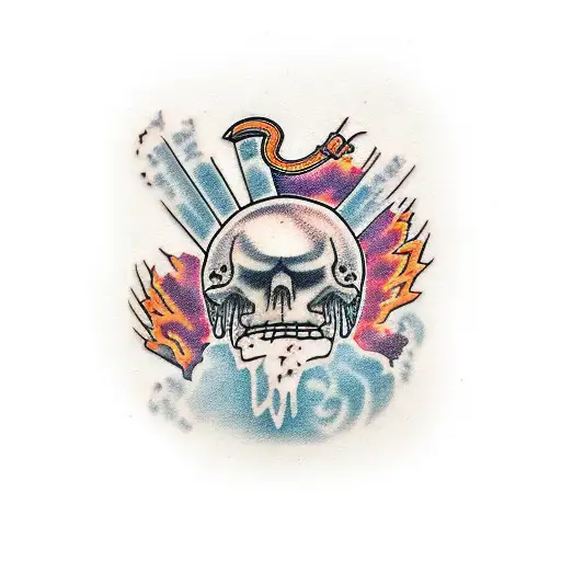 oden head with ravens tattoo design idea